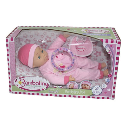 Bambolina 40cm Speaking Doll with Bib