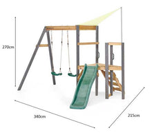 Plum Barbary Wooden Climbing Frame with Height adjustable seats and shade