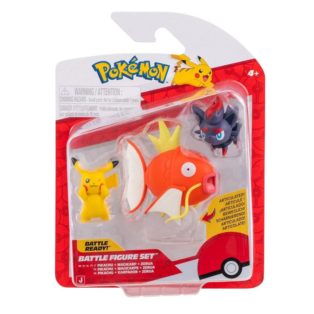 Pokemon Battle Figure 3 Pack Pikachu Magikarp Zorua