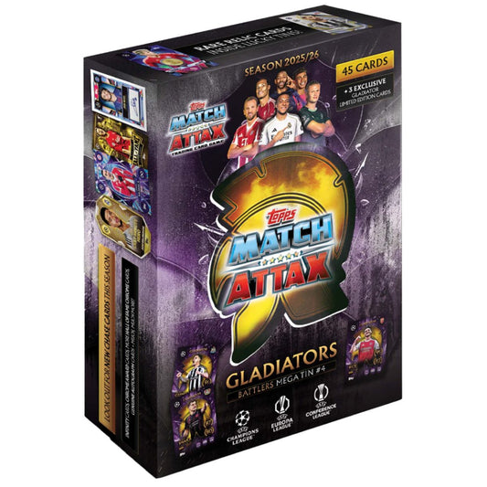 Topps UEFA Ma Champions League 2025/2026 Gladiators Edition Mega Tin Battlers