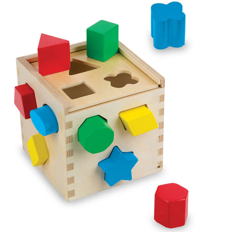 Melissa & Doug Wooden Shape Sorting Cube Educational Toy