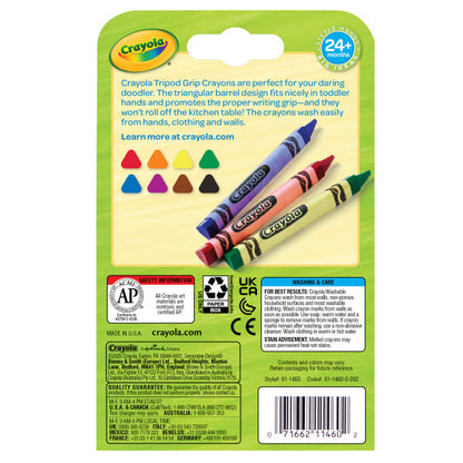 Crayola Young Kids 8ct Washable Tripod Grip Crayons