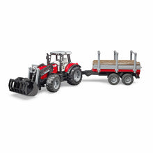 Bruder Agriculture Massey Ferguson 7480 with Front Loader & Timber Trailer