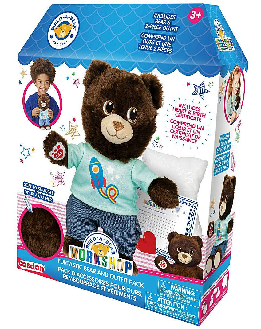 Build A Bear Furtastic Bear and Outfit Pack Black Bear
