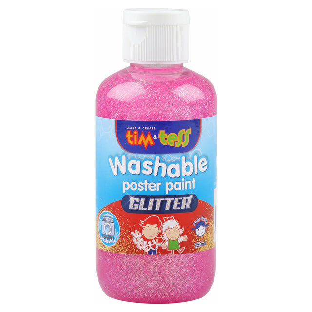 Tim & Tess Children's Washable glitter Poster Paint Fairy Pink 250ml