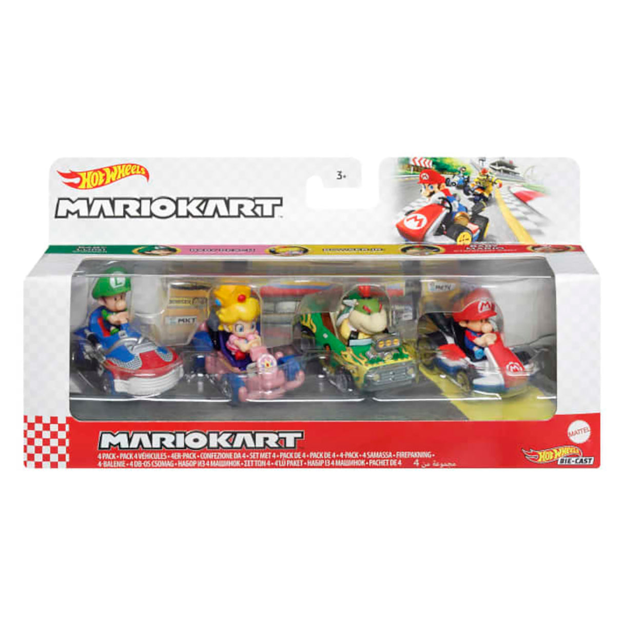 Hot Wheels Mario Kart Vehicle 4-Pack