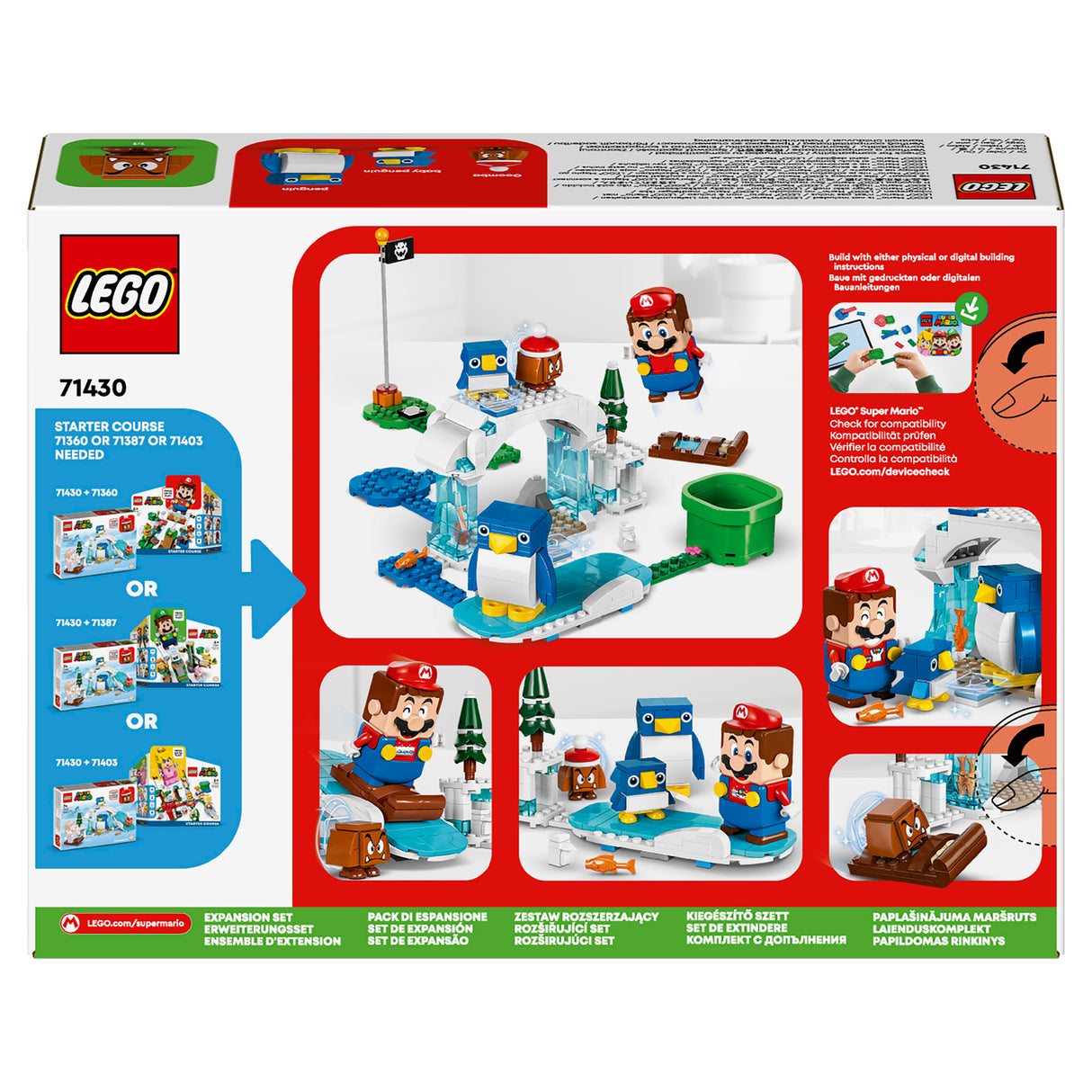 LEGO Super Mario Penguin Family Snow Adventure Expansion Set 71430, (228-pieces)