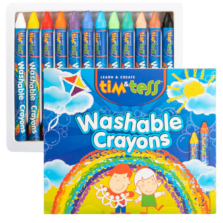 Tim & Tess Washable Crayons 12 Pack