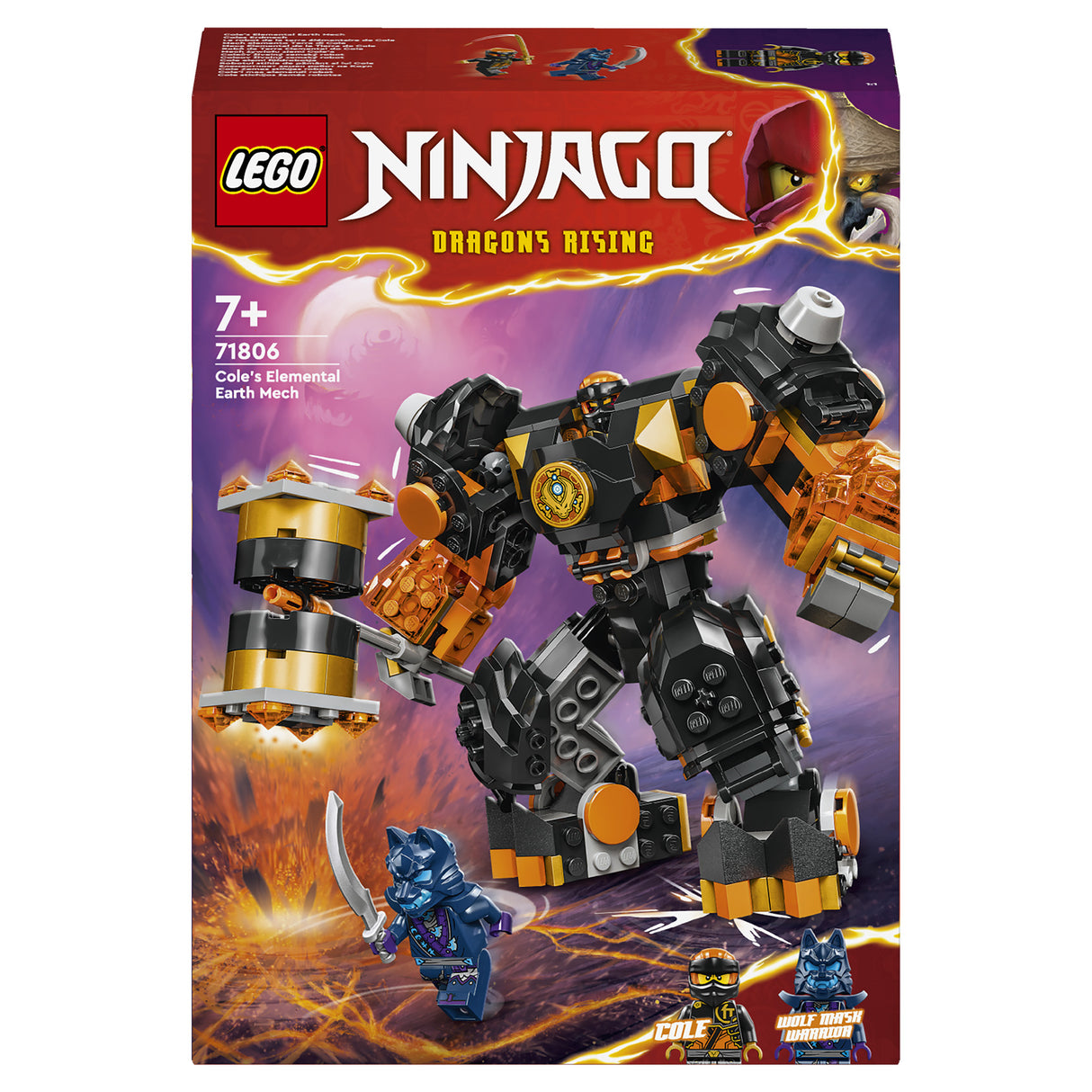 LEGO Ninjago Cole's Elemental Earth Mech 71806, (235-pieces)