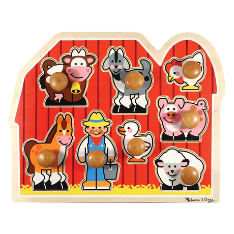 Melissa & Doug Large Farm Jumbo Knob 8 piece Puzzle