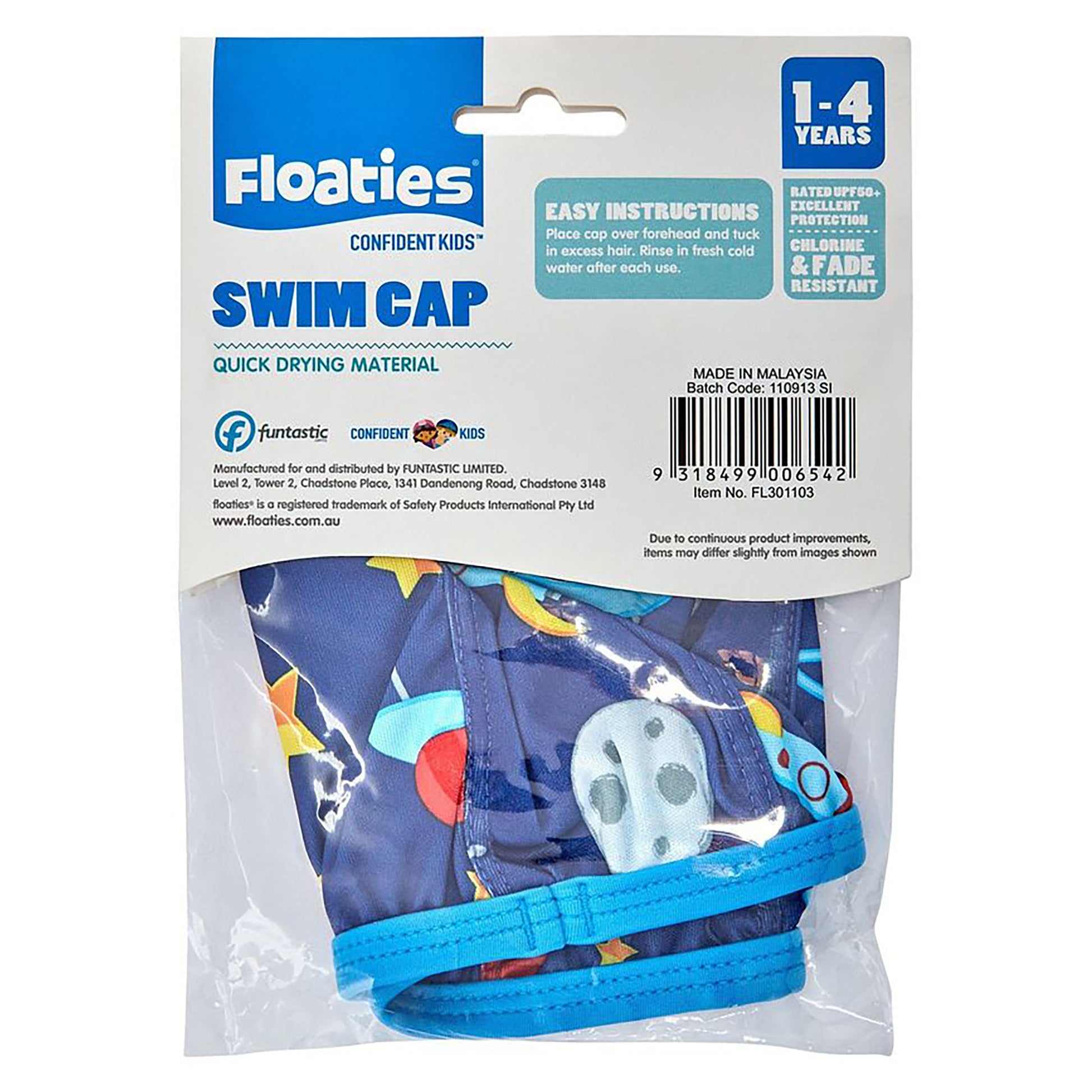 Floaties Swim Cap, Blue (1-4 years)