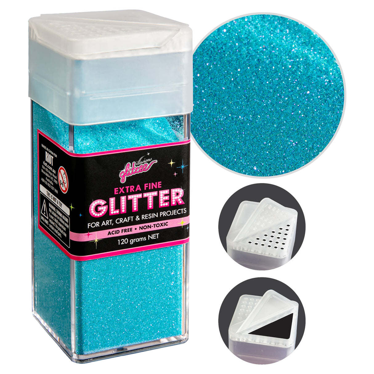 Illusions E X tra Fine Ordinary glitter 0.2mm-Light Blue (120g)