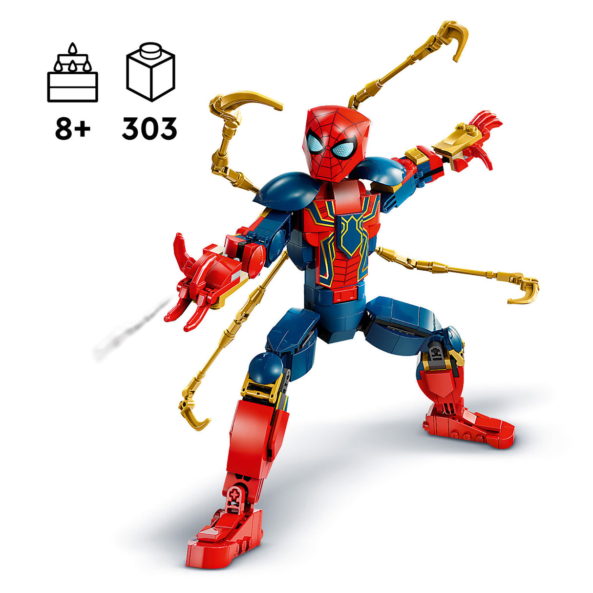 LEGO Marvel Iron Spider-Man Construction Figure 76298, (303-pieces)