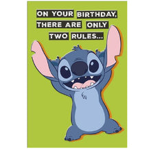 Hallmark Disney Stitch Birthday Greeting Card Two Rules