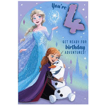 Frozen Anna, Elsa, Olaf You're 4! Greeting Card