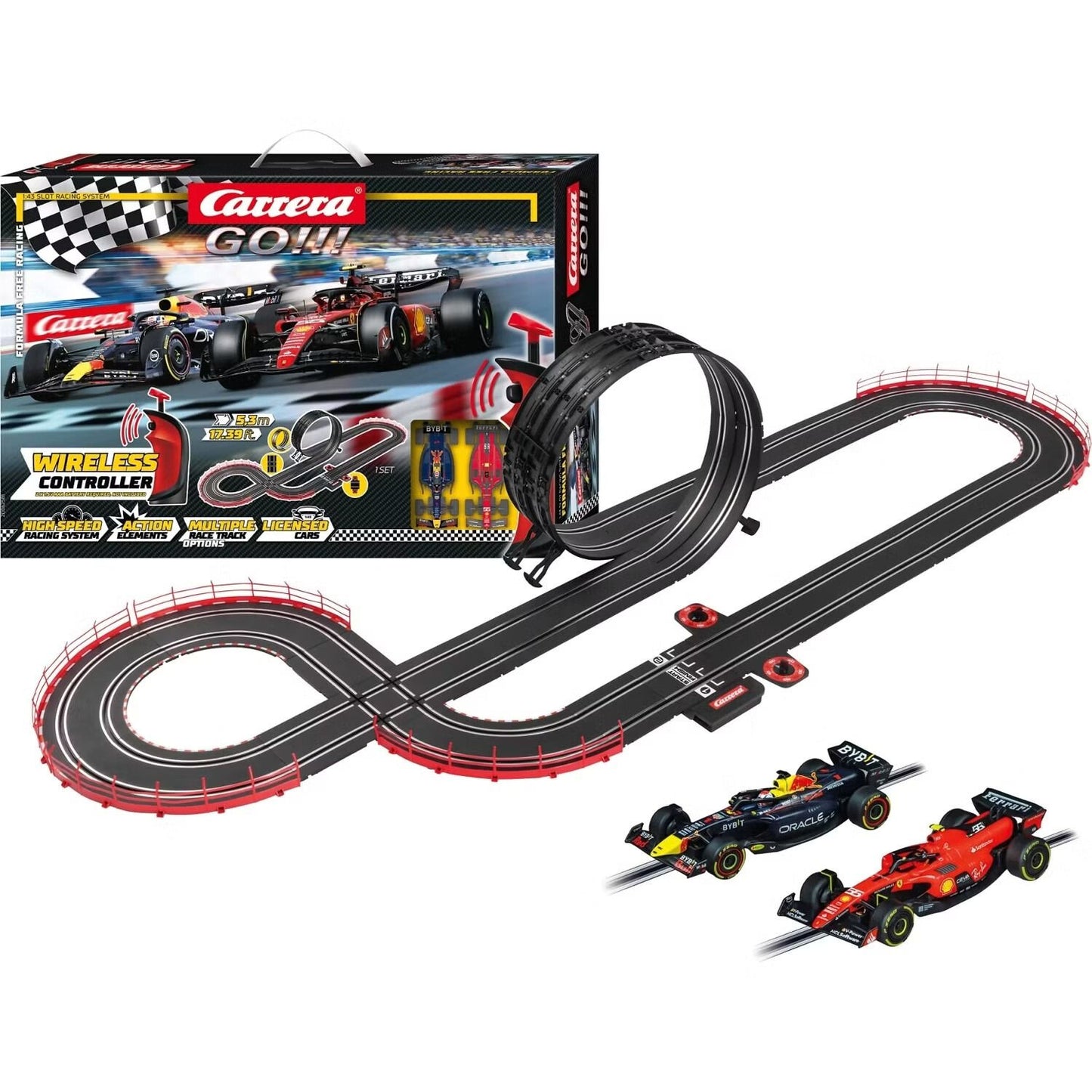 Carrera Formula 1 Free Racing Ferrari & Red Bull 1:43 Slot Car Set