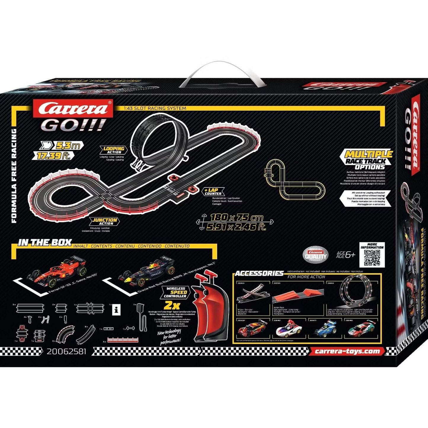 Carrera Formula 1 Free Racing Ferrari & Red Bull 1:43 Slot Car Set