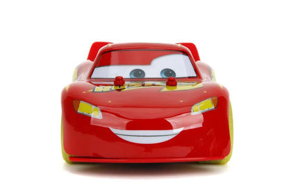 Red glow RC car front view with windshield and headlights