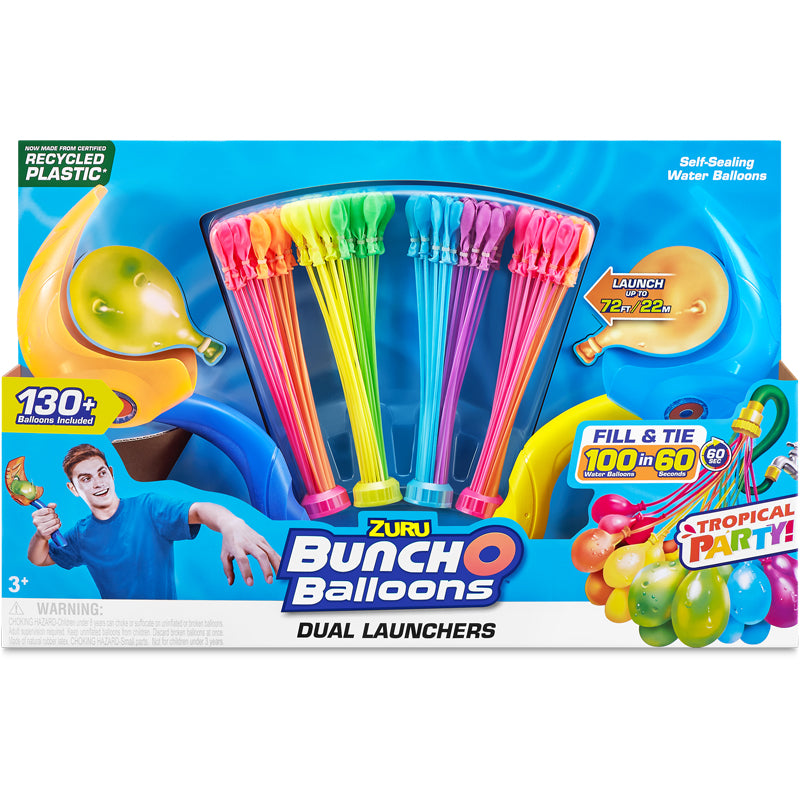 ZURU Bunch O Balloons Tropical Party Launcher 2 Pack with 100 Water Balloons