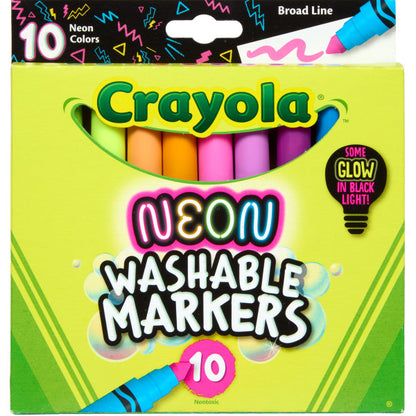 Crayola 10ct Neon Broad Line Washable Markers