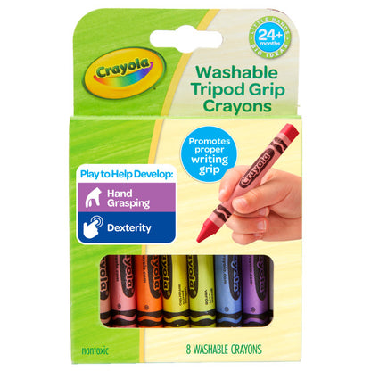 Crayola Young Kids 8ct Washable Tripod Grip Crayons