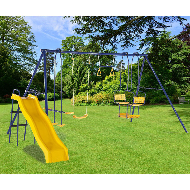 Plum 5 Unit Metal Swing Set with Slide