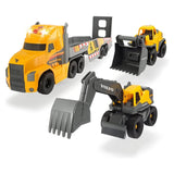 Dickie Toys Mack Truck With 2 Volvo Construction Vehicles
