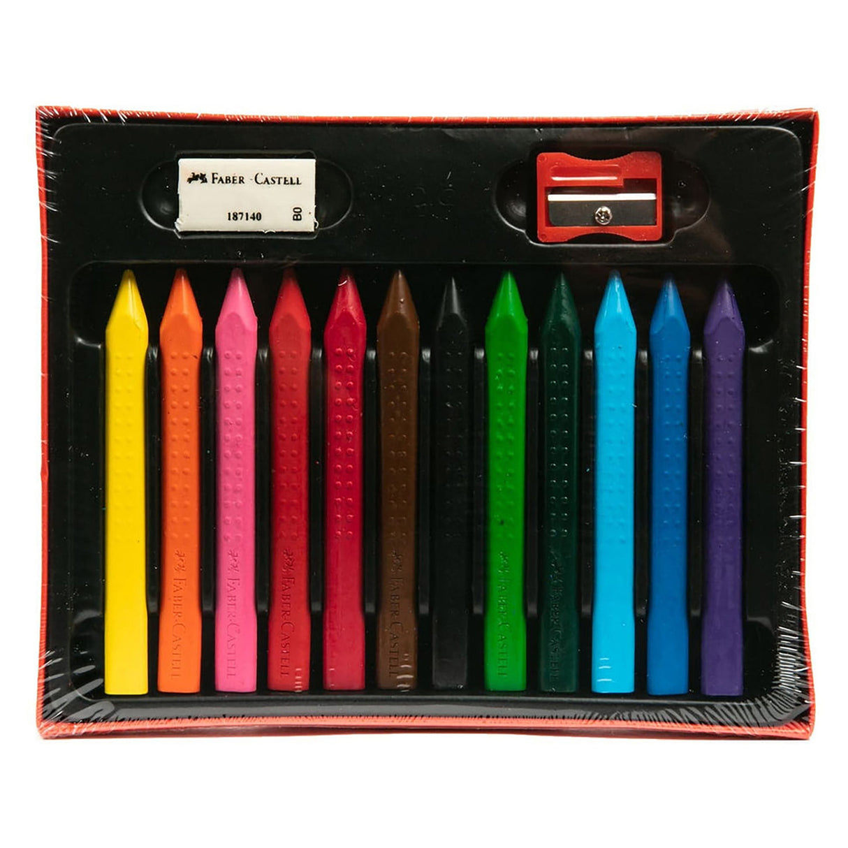 Faber Castell Grip Erasable Crayon, Assorted Box of 12)