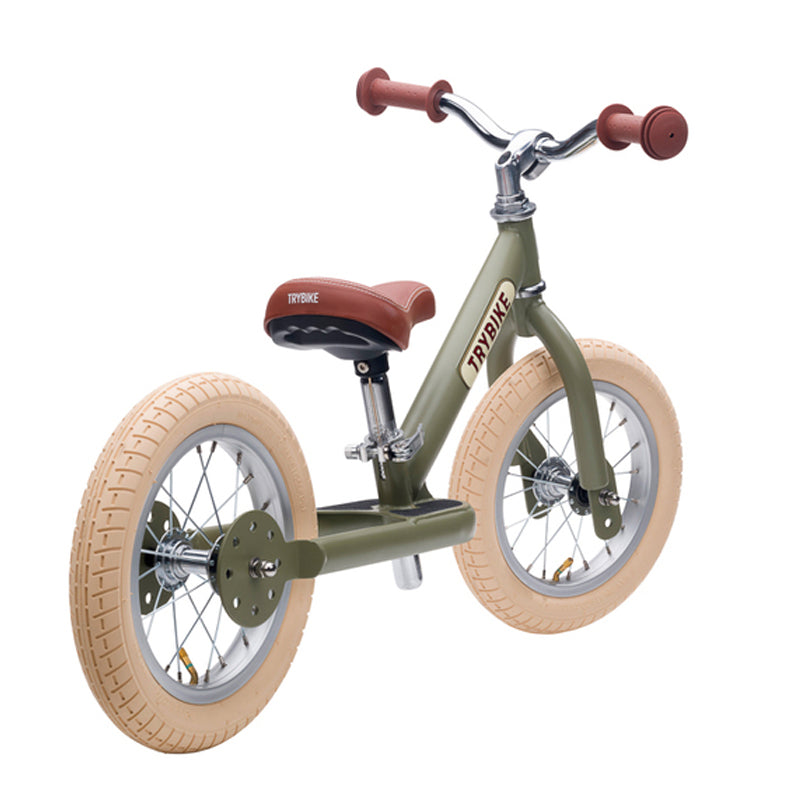 Trybike Vintage Green 2 in 1 Balance Bike