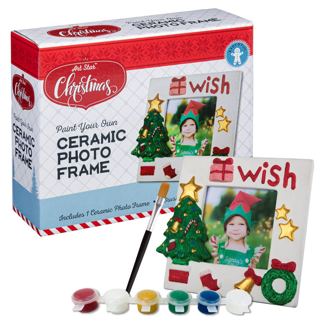 Art Star Christmas Paint Your Own Ceramic Photo Frame Kit