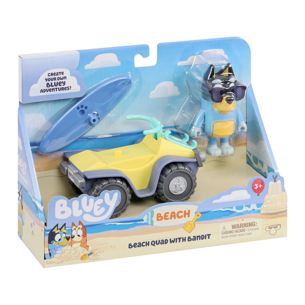 Bluey S9 Figure & Vehicle Pack Beach Quad with Bandit