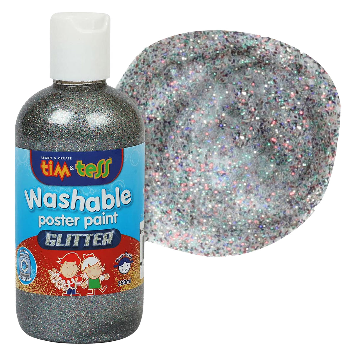 Tim & Tess Children's Washable glitter Poster Paint Rainbow 250ml