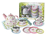 Bird Design Tin Tea Set 15pc