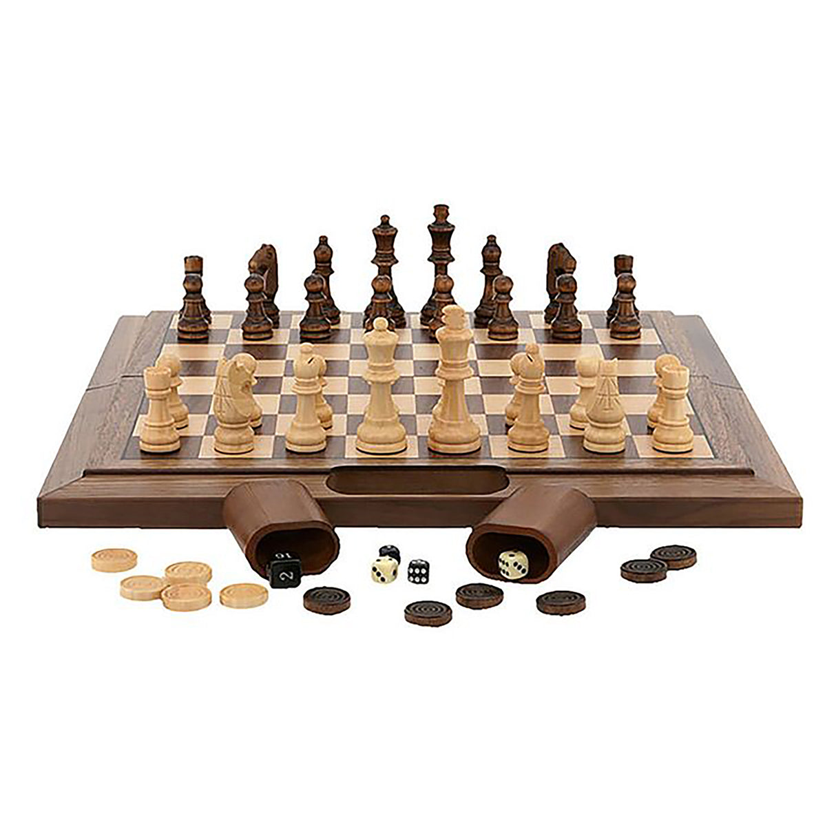 Dal Rossi Chess/Checkers/Backgammon Folding Set (16 inches)