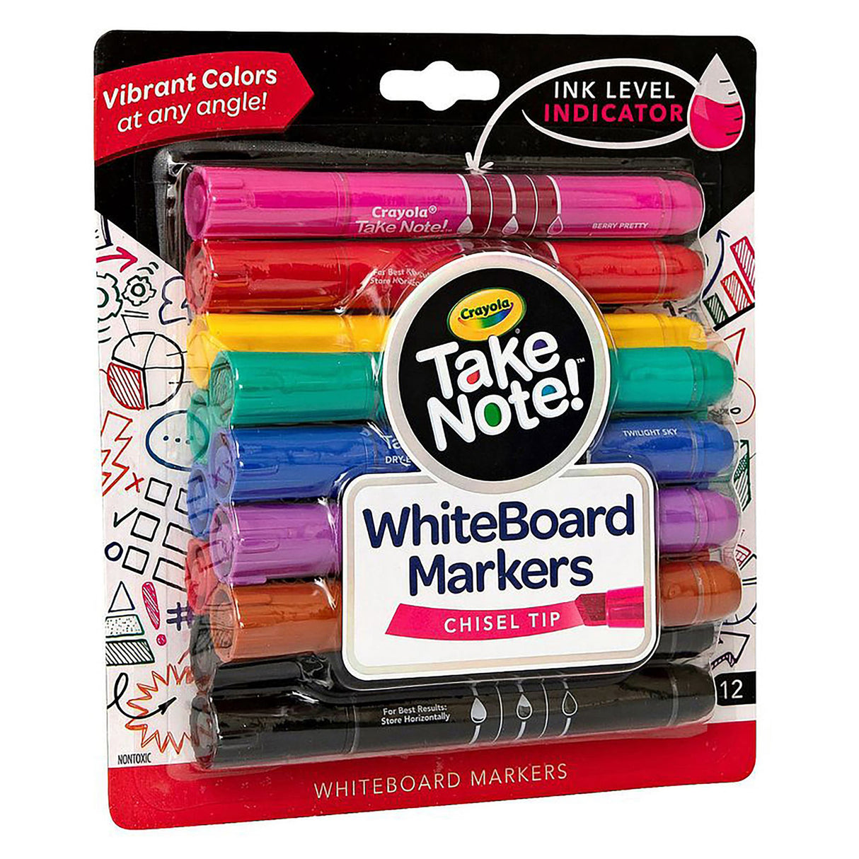 Crayola Take Note Whiteboard Markers Chisel Tip (Pack of 12)