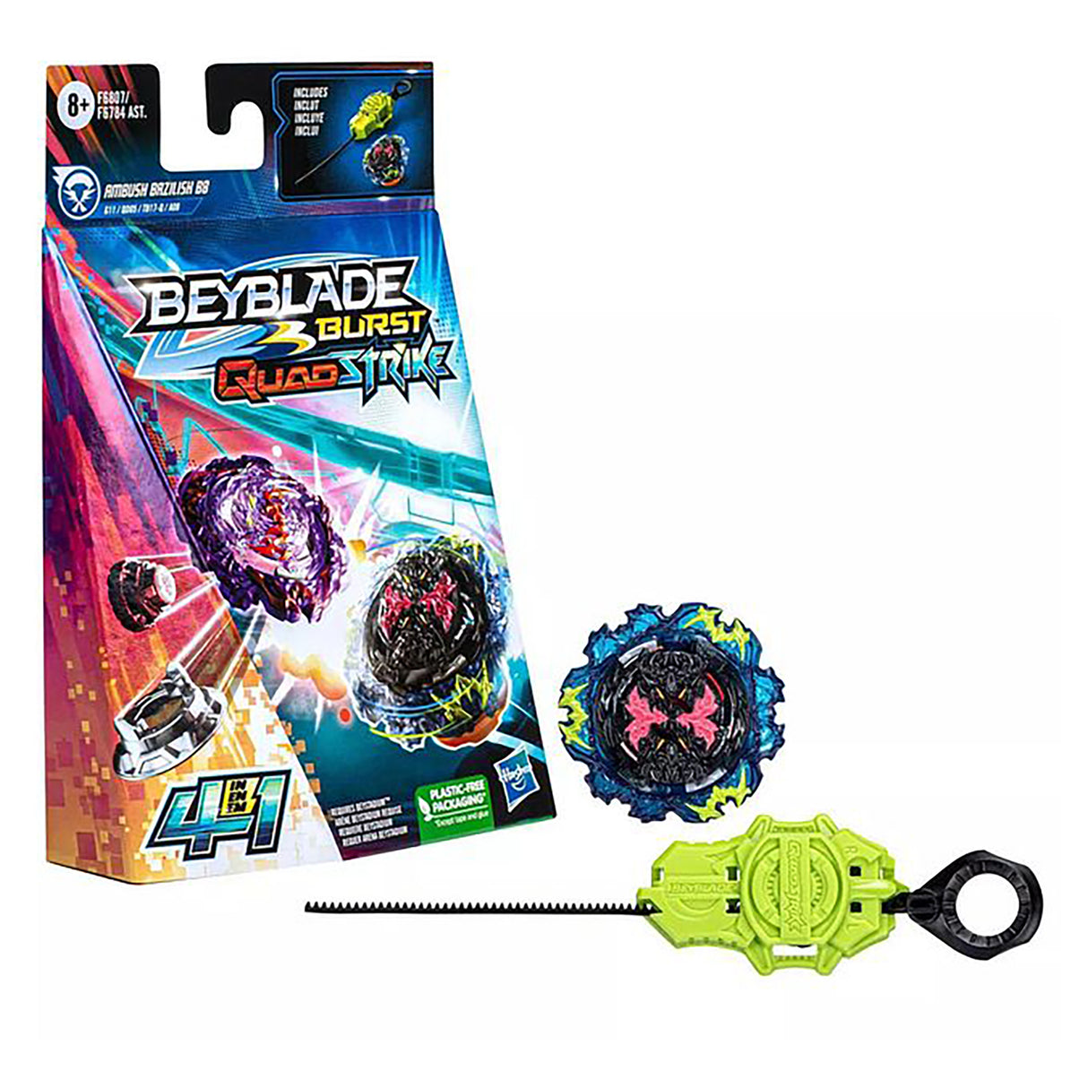 Beyblade Burst QuadStrike Ambush Bazilisk B8 Starter Pack