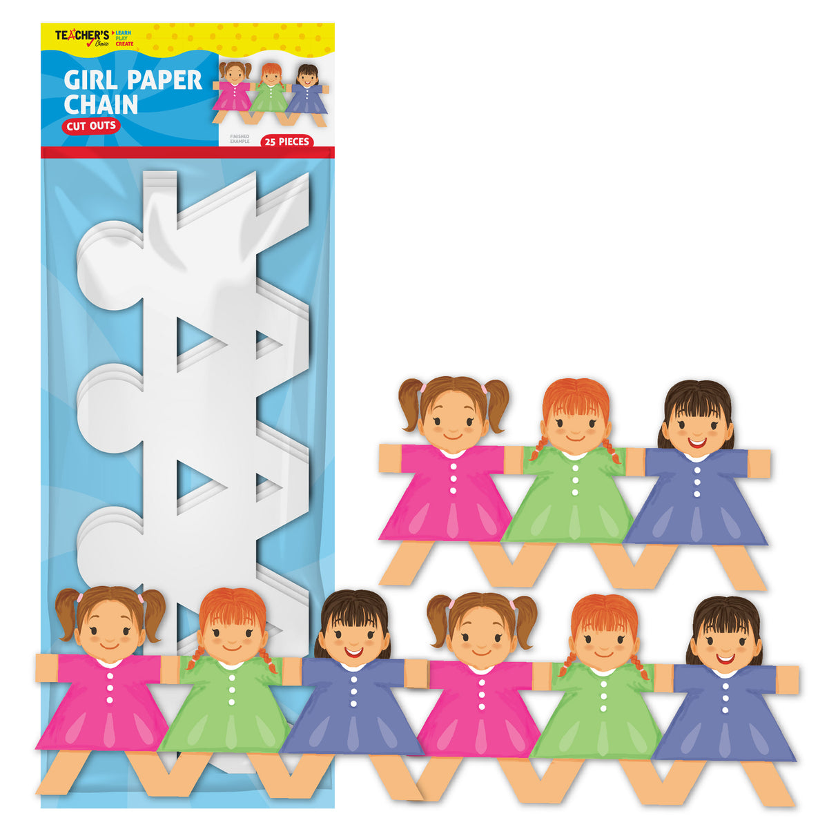 Teacher's Choice girl Paper Chain Cut Outs (25 Piece)