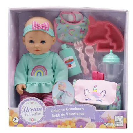 Gigo Dream Collection 12" Holiday Baby Doll Play Set With Accessories Blue