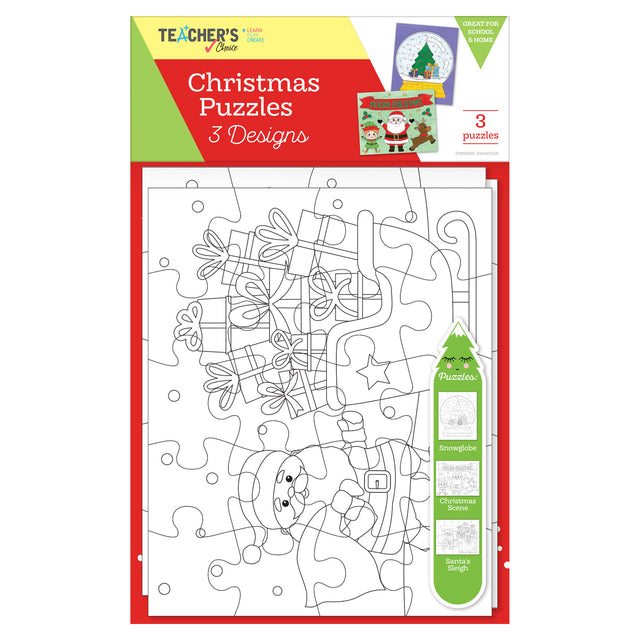 Teacher's Choice Christmas Printed Jigsaw Puzzles Makes 3