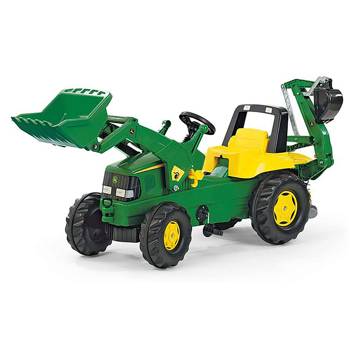 John Deere Rolly Pedal Tractor Pedal Tractor with Working Loader and Backhoe Digger