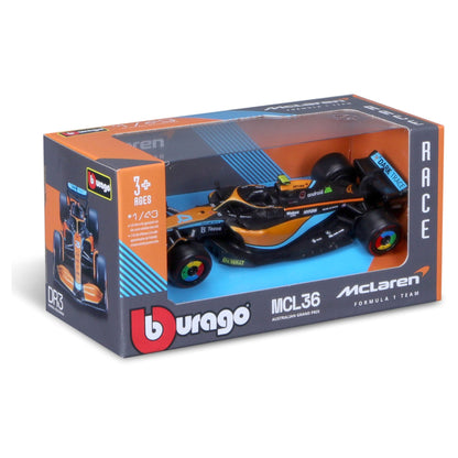 Bburago 1:43 2022 F-1 McLaren MCL 36 #4 Norris