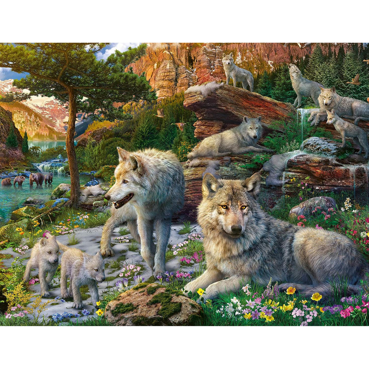 Ravensburger Wolves In Spring Jigsaw Puzzle (1500 pieces)