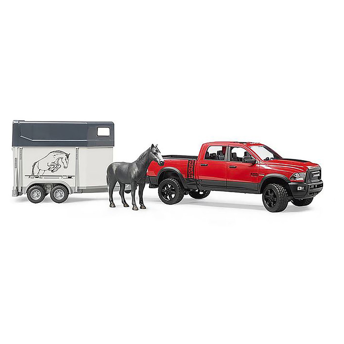 Bruder 1/16 RAM 2500 Power Wagon with Horse Trailer and Horse