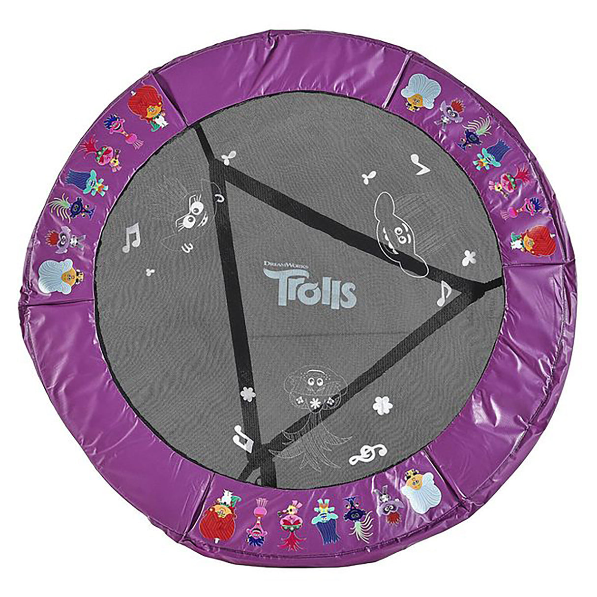 Plum Trolls Theme Junior Trampoline and Enclosure with Sound Box Feature (4.5 ft)