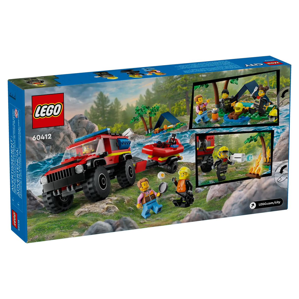 LEGO City 4x4 Fire Truck with Rescue Boat 60412, (301-pieces)