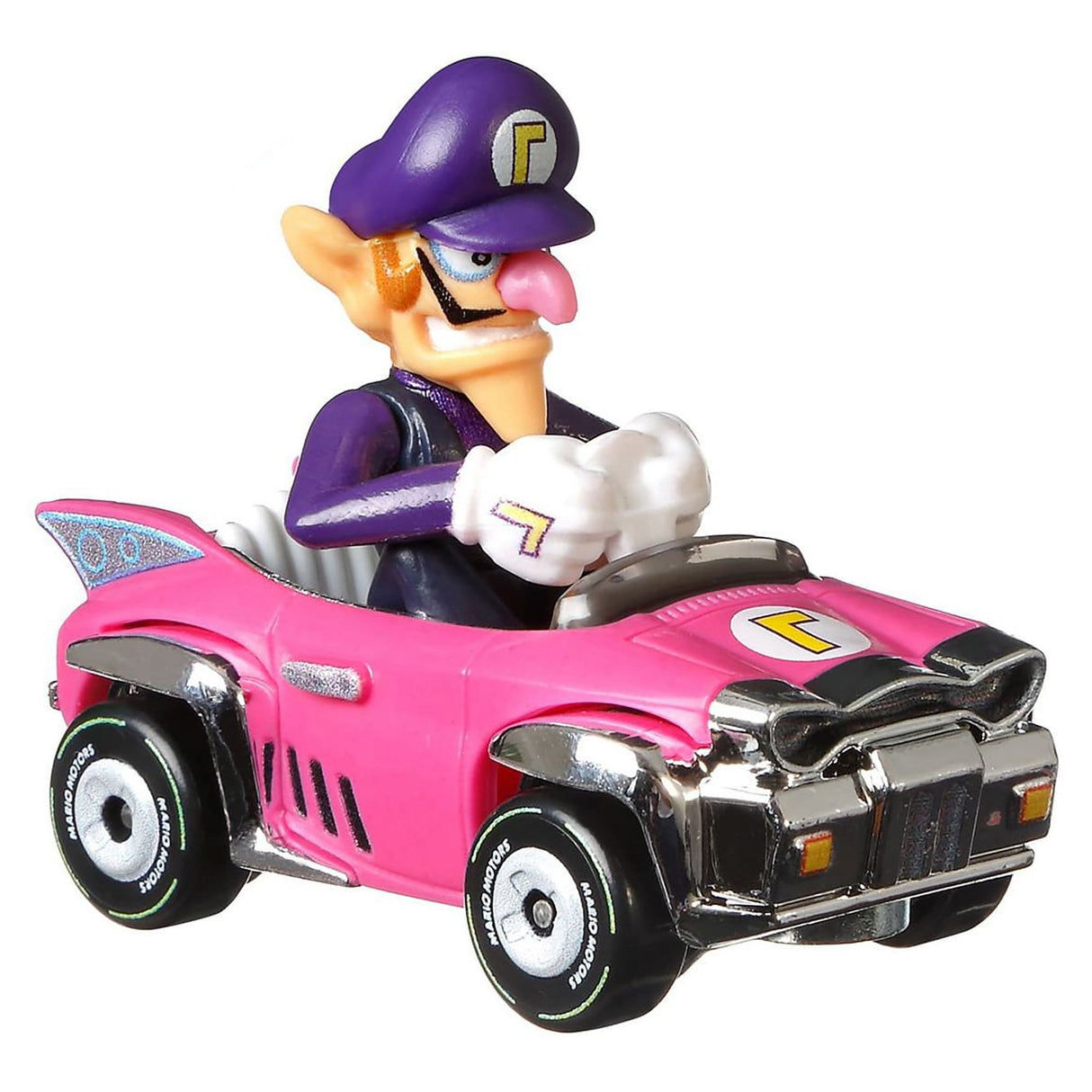 Hot Wheels 1:64 Mariokart Die Cast Car - Waluigi in Badwagon