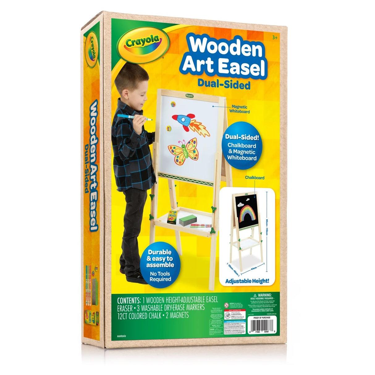 Crayola Dual Sided Wooden Art Easel 119cm(H)x44cm(W)x45cm(D)