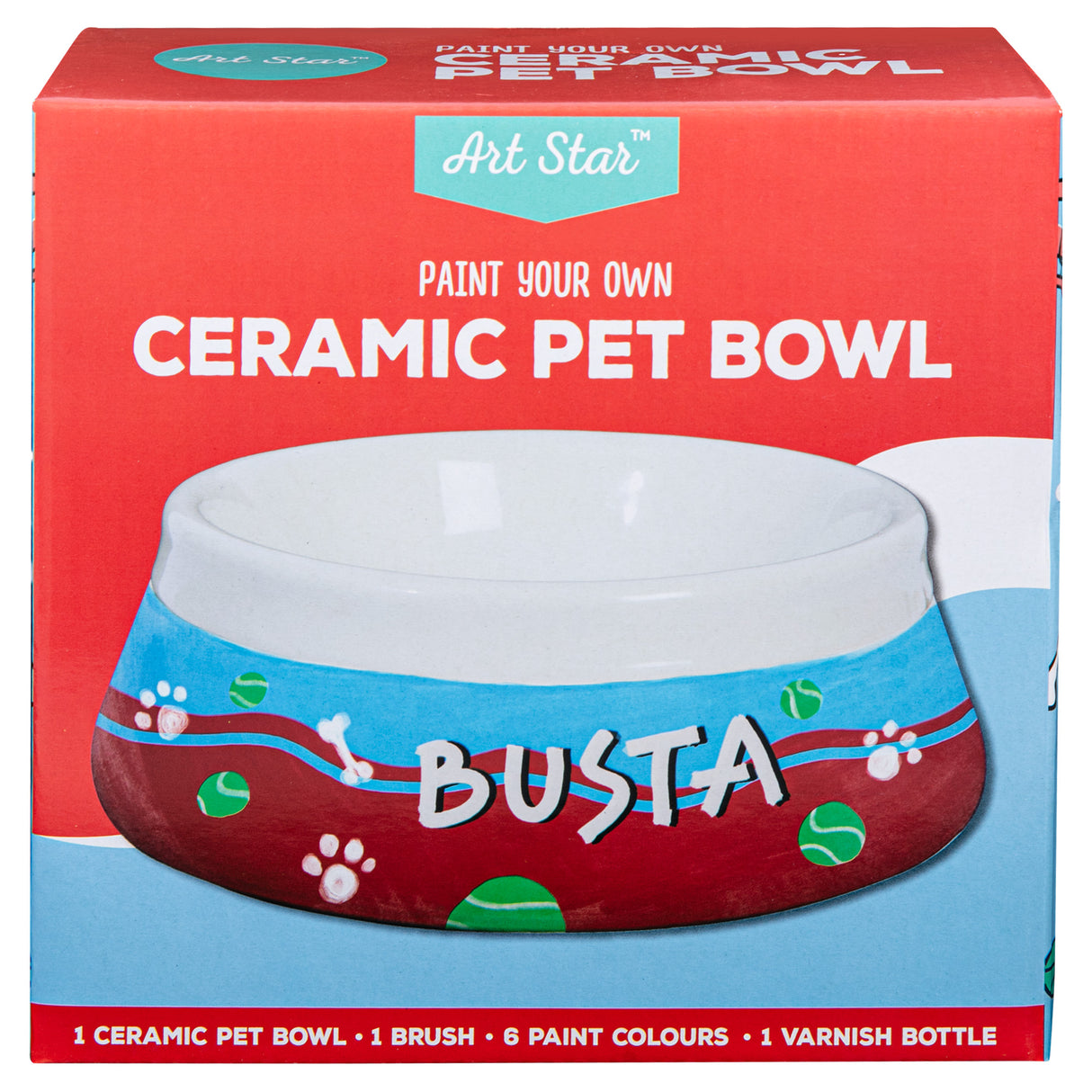 Art Star Paint Your Own Ceramic Pet Bowl (17.8 x 17.8 x 6.5cm)