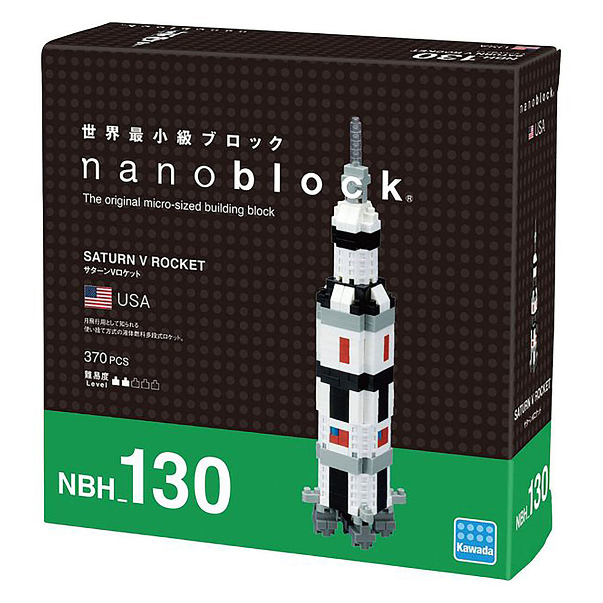 nanoblock Saturn V Rocket Building Kit (370 pieces)