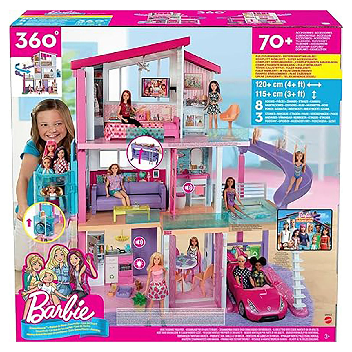 Barbie Dreamhouse Dollhouse Lights and Sounds Customisable Playset